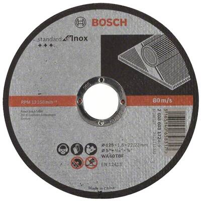 BOSCH Standard for Inox - Disc taiere inox, 125x22.2x1.6 mm, Se livreaza multiplu de 25, Pret/Bucata