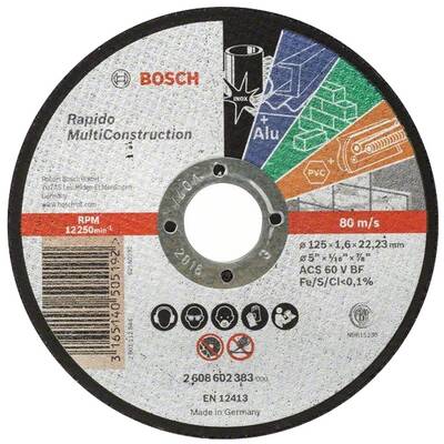 BOSCH Rapido Multi Construction - Disc taiere multimaterial, 125x22.2x1.6 mm, Se livreaza multiplu de 25, Pret/Bucata