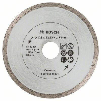 BOSCH 2607019473 - Disc diamantat de taiere continuu, 125x22.2x1.7 mm, taiere uscata, Se livreaza multiplu de 5, Pret/Bucata