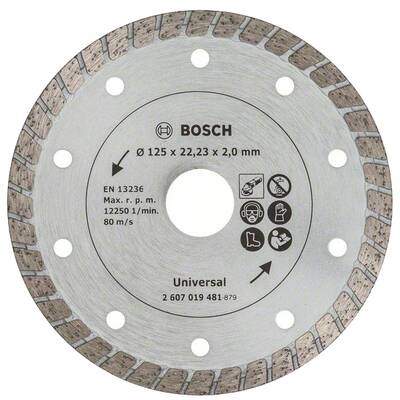 BOSCH 2607019481 - Disc diamantat de taiere continuu, 125x22.2x2 mm, taiere uscata, Se livreaza multiplu de 5, Pret/Bucata