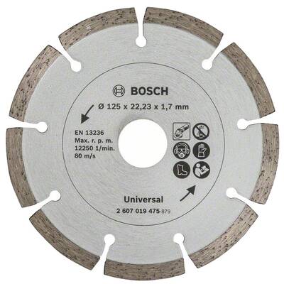 BOSCH 2607019475 - Disc diamantat de taiere segmentat, 125x22.2x1.7 mm, taiere uscata, Se livreaza multiplu de 5, Pret/Bucata