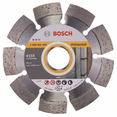 BOSCH Expert for Universal - Disc diamantat de taiere segmentat, 115x22.2x2.2 mm, taiere uscata