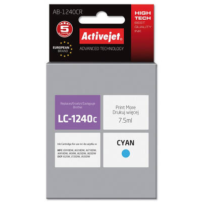 Cartus Imprimanta ACTIVEJET Compatibil AB-1240CR ink for Brother printer; Brother LC1220C/LC1240C replacement; Premium; 7.5 ml; cyan