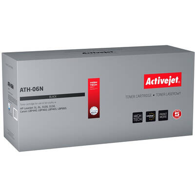 Toner imprimanta Activejet ATH-06N pentru imprimanta HP; HP 06A C3906A, înlocuitor Canon EP-A; Suprem; 2800 pagini; negru