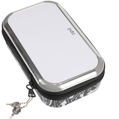 ZipIT Penar cu fermoar & LOCK Tin - White Board Grey