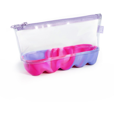 ZipIT Penar cu fermoar Silicone Wave Pouch - Pink-Purple