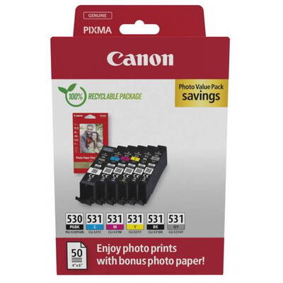 Cartus Imprimanta Canon PGI-530 / CLI-531 Photo Value Pack PGBK/C/M/Y/BK/GY