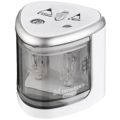 Double Hole Pencil Sharpener Tenwin 8004-1 Battery (silver)