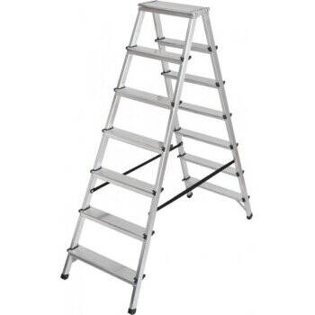 Brennenstuhl Aluminium Stepladder, double sided 7 steps, 1.46 m, durable up to 150 kg