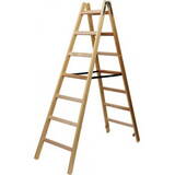 Brennenstuhl Wooden Stepladder, 2 x 7 rungs, 1.84 m, durable up to 150 kg